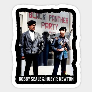 BOBBY SEALE & HUEY P. NEWTON - Black Panther Party Sticker